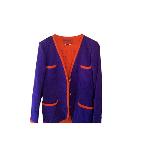 Emanuel Ungaro Skirt Suit Purple Silk Ref5464 Joli Closet