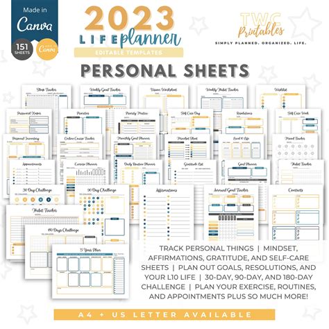 Canva Template Planner 2023 Editable Calendar Printable 2023 Etsy Norway