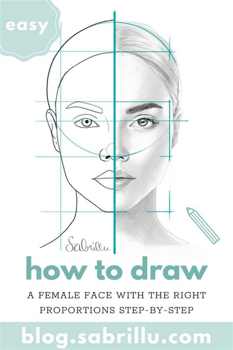 Face Drawing With Construction Lines Perfect Proportions Easy Tutorial Human Face Sketch