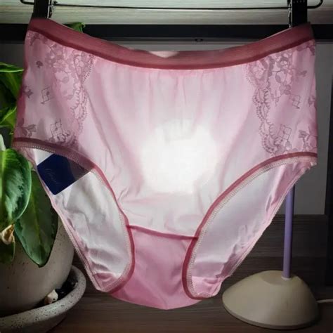 vintage nylon lace panties pink bikini granny polyester brief size 8 hip 40 44 23 74 picclick