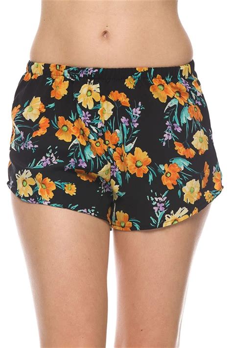 Garden Floral Print High Waisted Short Shorts For Women