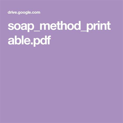 Soapmethodprintablepdf Method Soap Method Soap