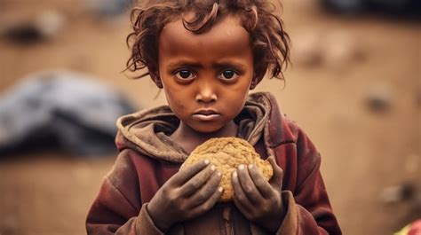 Premium Photo Boy Hungry Starving Poor Little Child Looking At The Camera