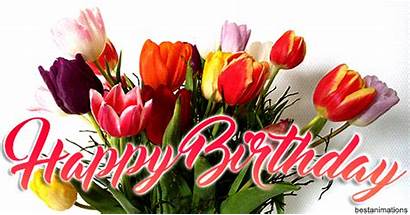 Birthday Happy Flowers Animated Wishes Gifs Bouquet
