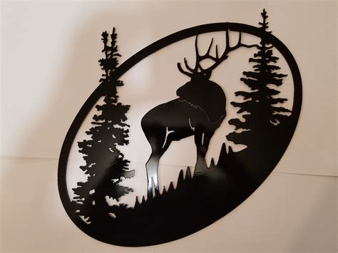 Elk Picture Metal Wall Art Plasma Cut