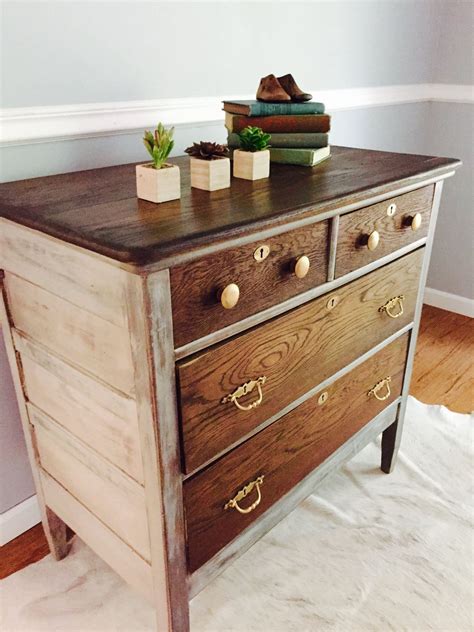 I Love How This Dresser Evolved Gray Two Tone Antique Dresser Solid