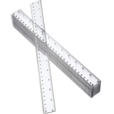 Buy 50 Pack Clear Plastic Ruler 12 Inch Standardmetric Rulers