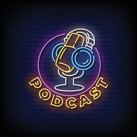 Podcast Neon Signs Style Text Vector Vector Art At Vecteezy
