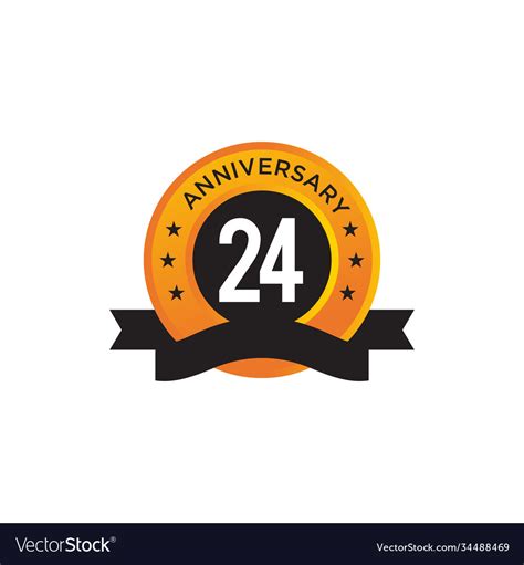 24th Year Celebrating Anniversary Logo Design Vector Image