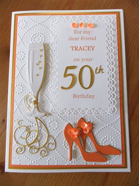 I always knew her birthday was coming up and had a card at the ready, but for some reason i thought her 50th was still a year away. 50th birthday using a variety of dies … | 50th birthday ...