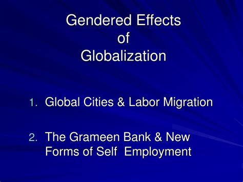Ppt Gendered Effects Of Globalization Powerpoint Presentation Free