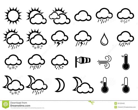 Weather Icons Stock Vector Illustration Of Storm Night 25120442