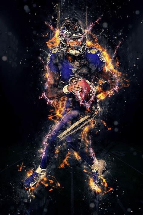 Lamar Jackson Mvp Poster Sports Football Wall Art Canvas Home Decor In