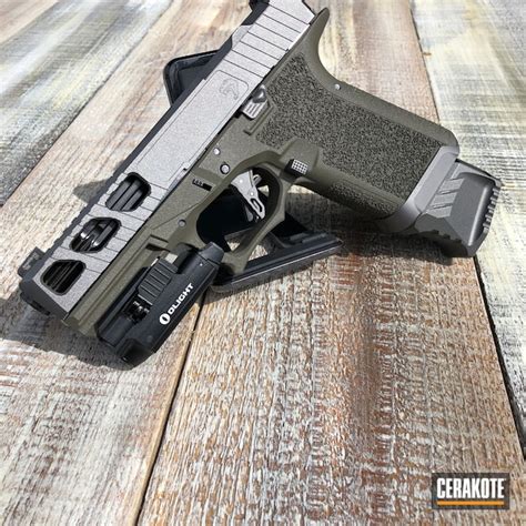 Two Toned P80 Glock Clone Coated With Cobalt Kinetics Green And