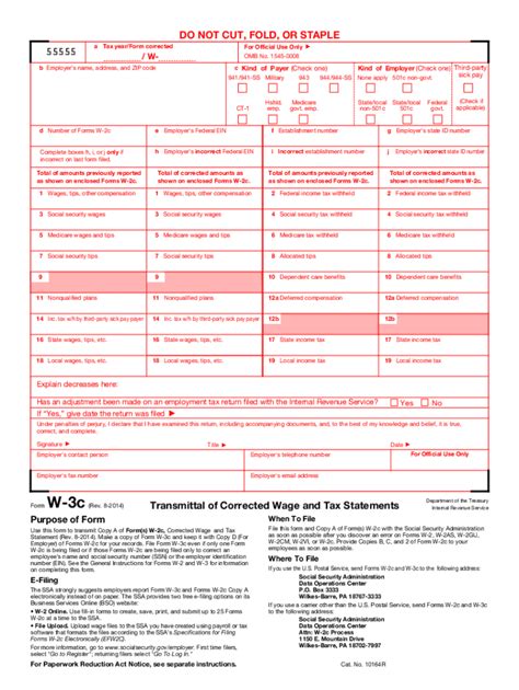 Form W 3c Rev November Irs Gov Fill Out And Sign Printable Pdf