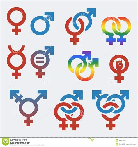 Símbolos Del Vector De La Orientación Sexual Y Del Género Imagen De