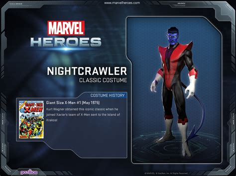 Nightcrawler Marvel Heroes Complete Costume List
