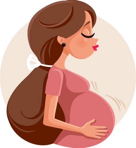 Cartoon Of The Large Pregnant Belly Illustrations Royalty Free Vector