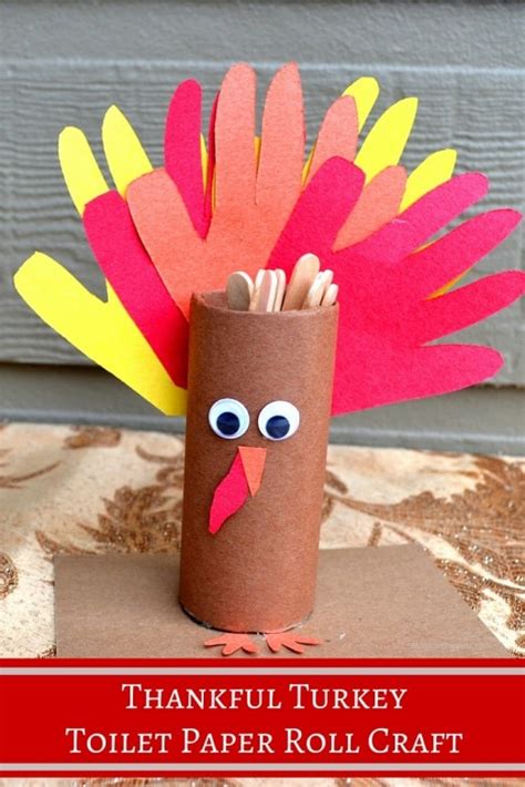 I love that this one uses foam paper as well as painted toilet paper rolls. Thankful Turkey Toilet Paper Roll Craft {A # ...