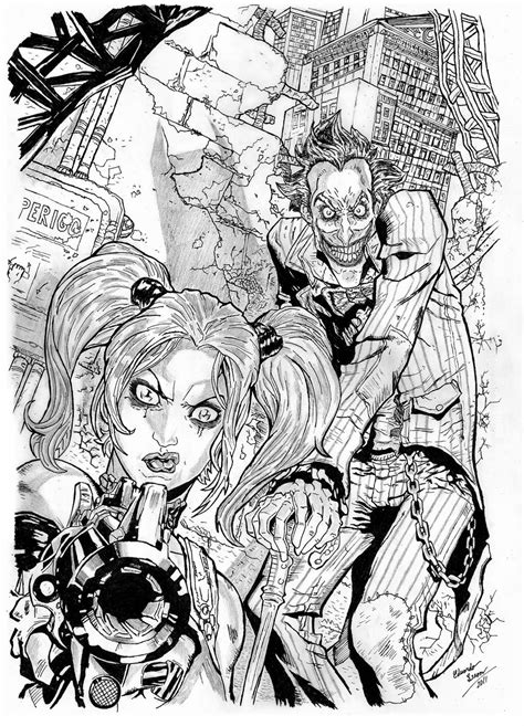 Harley Quinn And Joker By Eduardoleon On Deviantart Batman Coloring