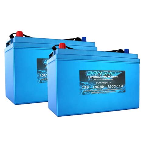 Banshee 24v Lithium Deep Cycle Marine Battery Group 31 2 Pack