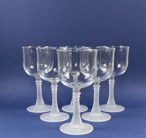 Vintage Wine Glasses Cristal D Arques Durand Frosted Stem Wine Glasses Set Of 6 Wine Glasses