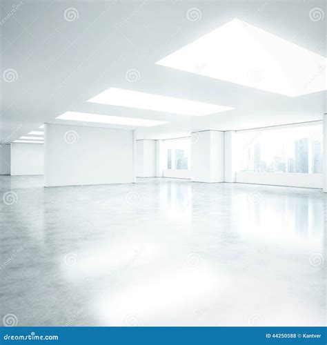 Empty White Office Interior Stock Photo Image Of Large Light 44250588