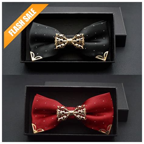 bowtie designer bow ties metal lace butterfly knot