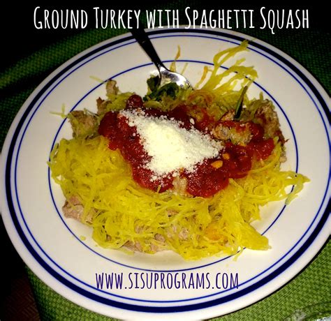 Spaghetti Squash With Ground Turkey And Tomato Sauce Spaghetti Squash