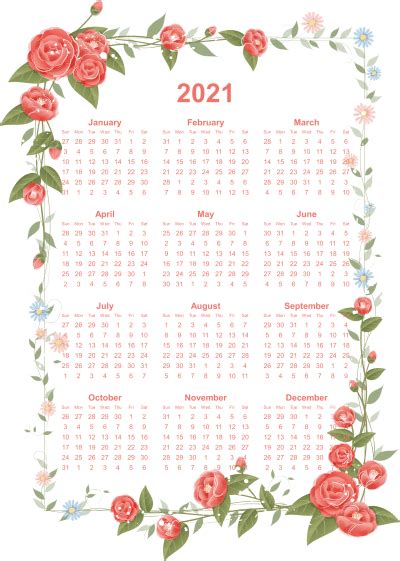 2021 monthly calendar template word. Free PNG Image | Decorative borders, 2021 calendar ...