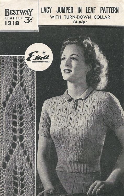 Vintage Sweater Pattern Vintage Knitting Patterns Lace Knitting
