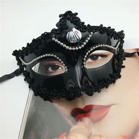 Amazing Half Plastic Mask Venetian Black Gold Silver Party Sexy Lady