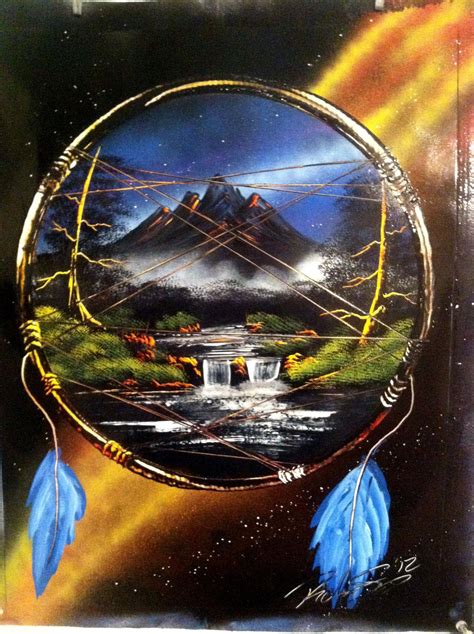 Mountain Nature Dreamcatcher Spray Painting Art By Robert Stevens