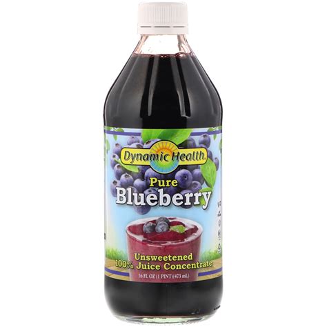 Dynamic Health Laboratories Pure Blueberry 100 Juice Concentrate Unsweetened 16 Fl Oz 473