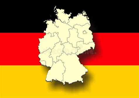 Mapa Polityczna Niemiec Landy Niemiec Ilustracja Wektor Ilustracja