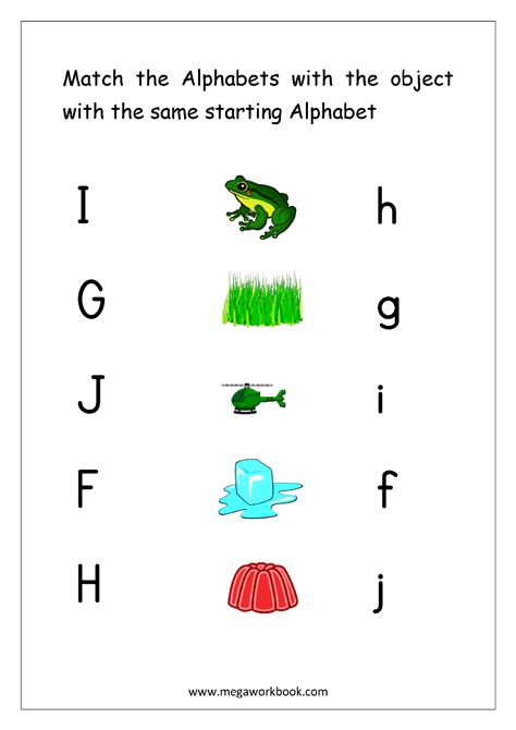 english worksheets alphabet matching megaworkbook