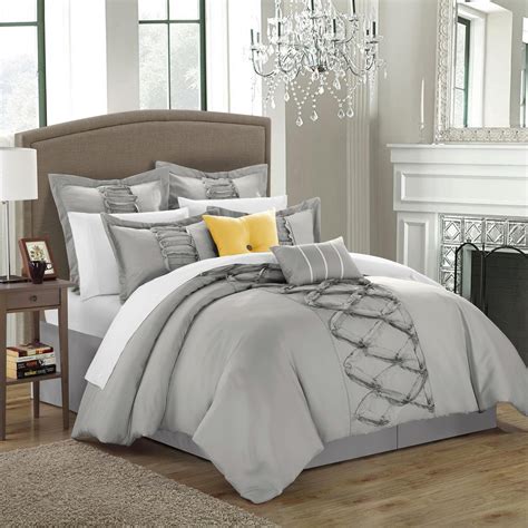 Chances are you'll found another silver comforter sets higher design concepts silver comforter. Ruth Ruffled Silver King 8 Piece Comforter Bed In A Bag ...