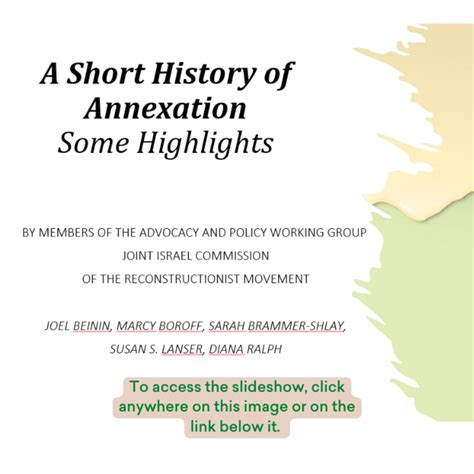 A Brief History Of Annexation A Jic Resource For Study And Discussions