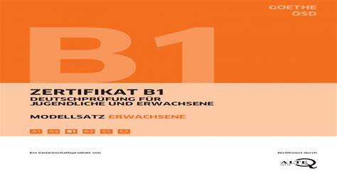 B1 Mod Kandidaten E 11 B1 Mod - Seite 3 MODELLSATZ ZERTIFIKAT B1 INHALT ...
