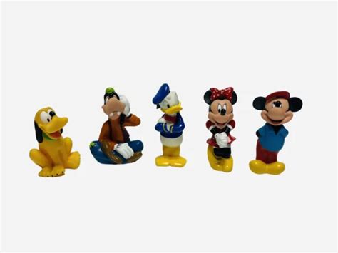 Disney Mickey Minnie Mouse Pluto Goofy Donald Duck Figures Toys Lot 5