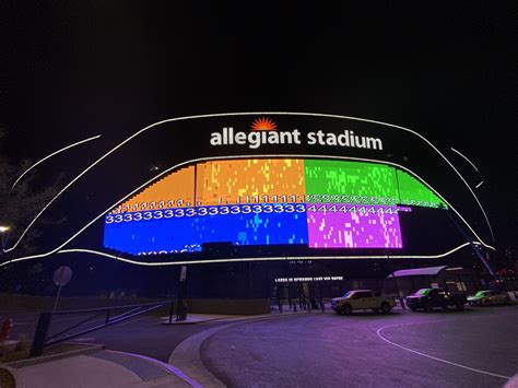 New Vegas Nfl Stadium Lights Up Tests Its Giant Led Mesh Facade