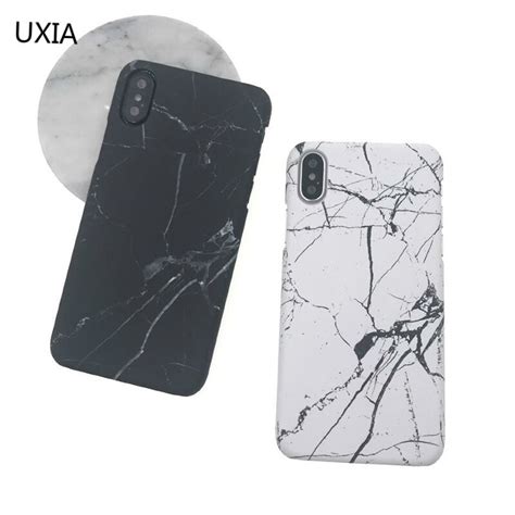 Uxia Classic White Black Marble Phone Case For Iphone X Case Fashion