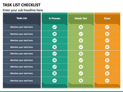 Task List Checklist PowerPoint Template PPT Slides