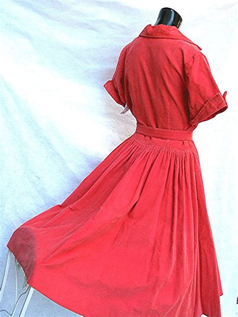 Red 1950s Dress Lucy Dress 50s Shirtwaist Dress Etsy Shirtwaist