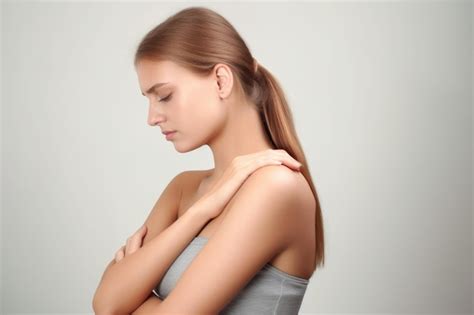 Premium Ai Image A Young Woman Holding Her Shoulder In Pain Created