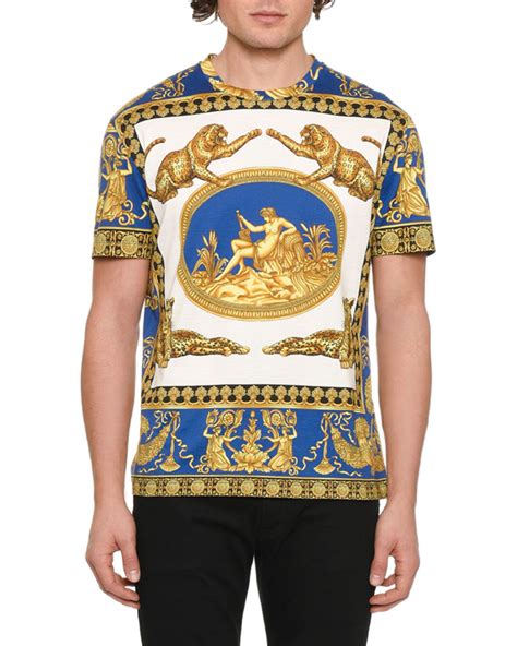 Versace Mens Graphic Jersey T Shirt Versace Cloth Fashion Beauty Mens Fashion Luxury