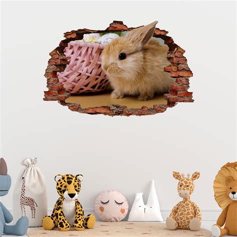 Rabbit Bunny Wall Decal Bunny System Wall Art 3d Print Home Etsy
