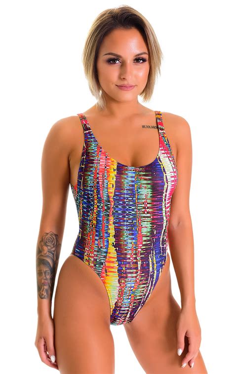baywatch one piece swimsuit in tan through frequency
