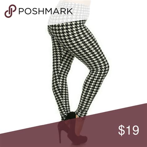 Black And White Hounds Tooth Leggings Plus Size Leggings Are Not