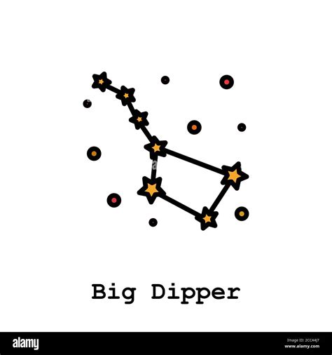 Constellation Ursa Major Big Dipper Great Bear Color Icon Thin Line